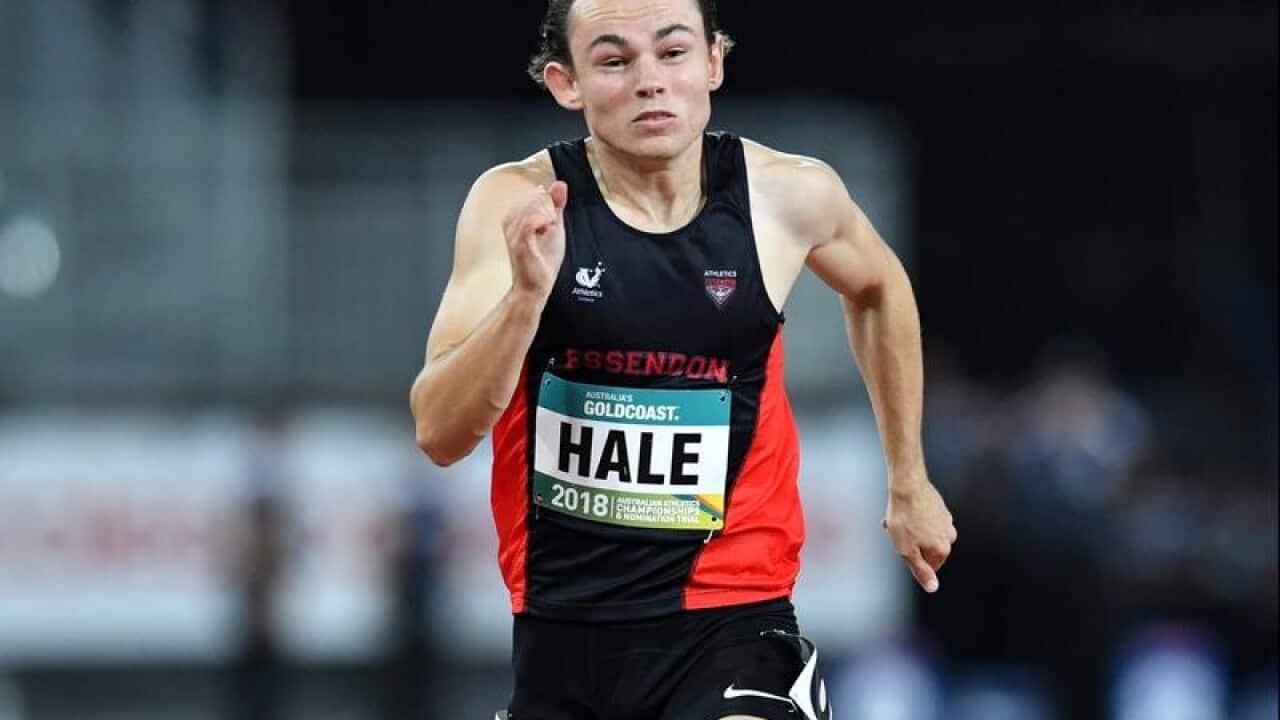 Jack Hale runs during the Australian Athletics Championships.