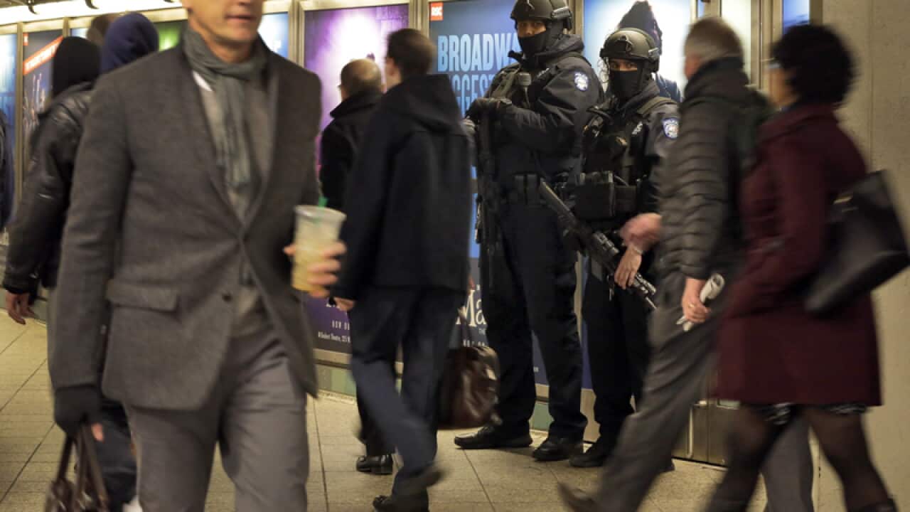 A pair of New York City Police Transit officers