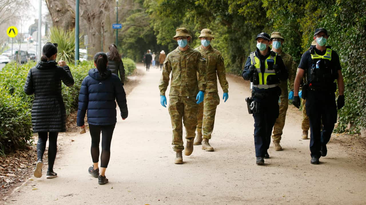 Army in the streets of Melbourne