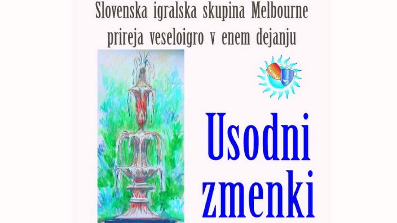 Poster for new play Usodni zmenki