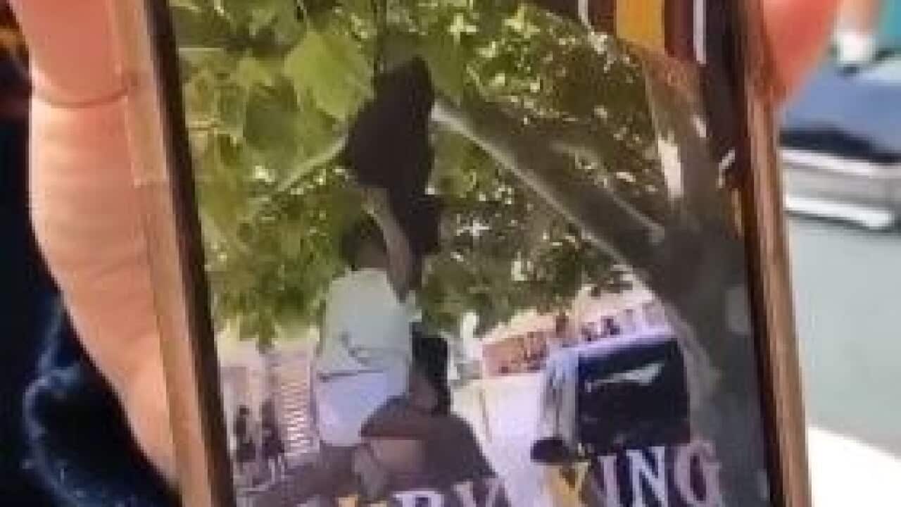 The video posted to Snapchat shows students laughing as the doll is hung from a tree.