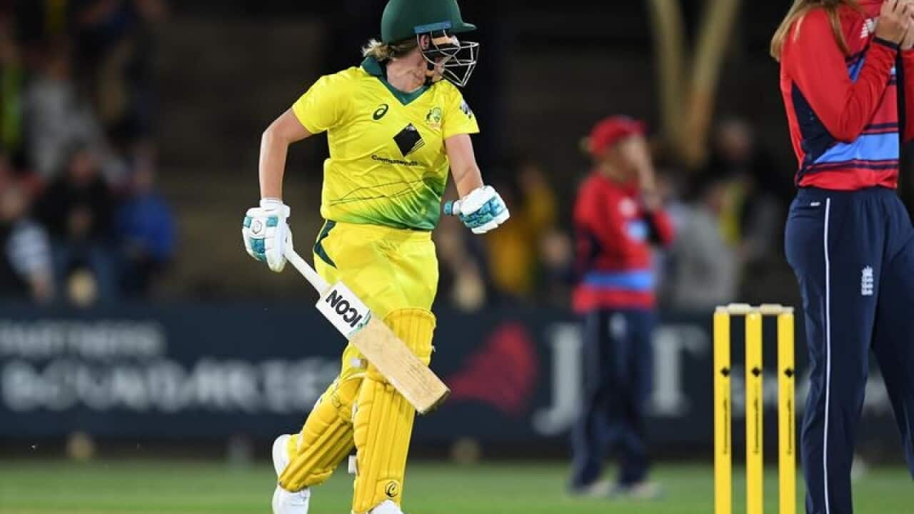 Australia's Beth Mooney and England's Sophie Ecclestone