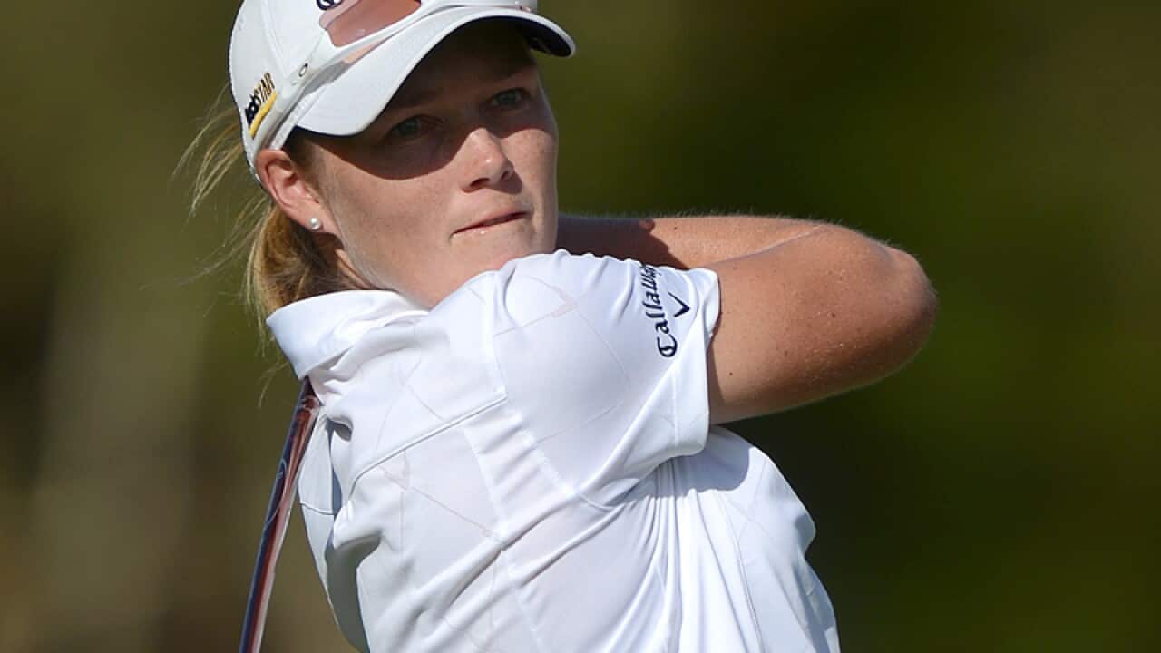 Aussie golfer Stacey Keating in action