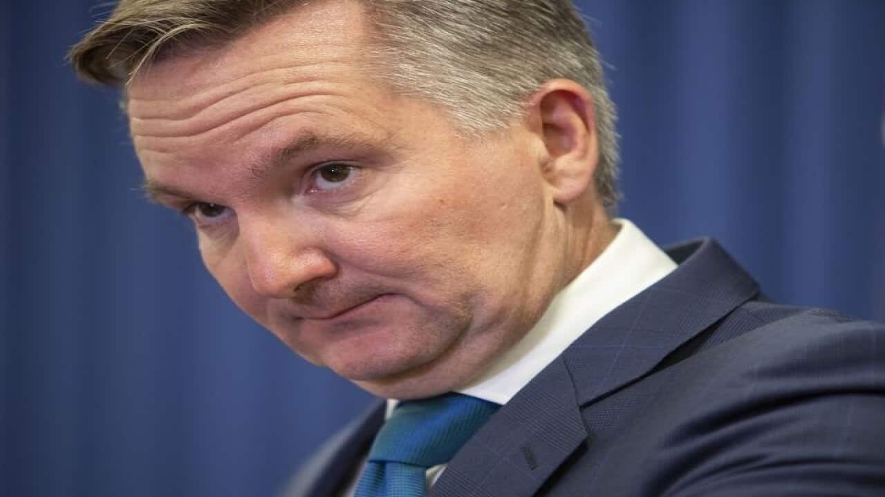 Shadow Treasurer Chris Bowen speaks to the media in Brisbane.
