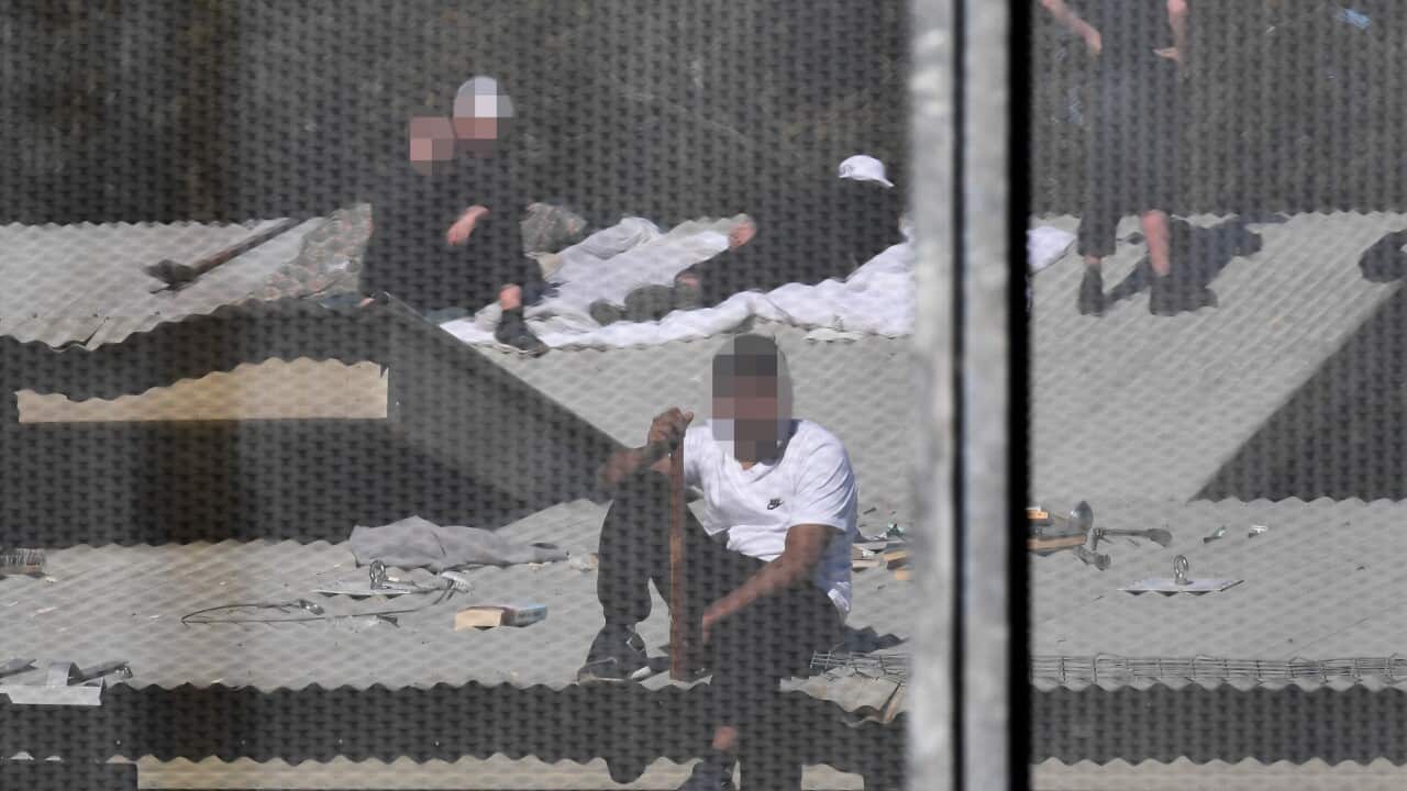 Detainees are seen during a riot at the Frank Baxter Juvenile Justice Centre.