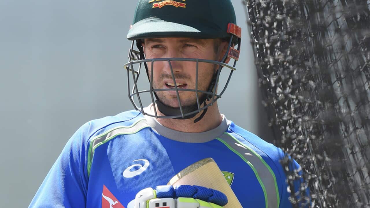 Shaun Marsh looks on during Australian cricket team training