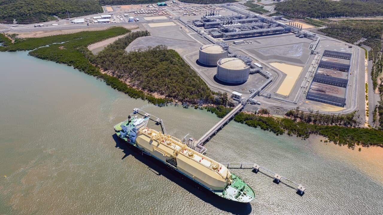 The liquefied natural gas facility at Curtis Island in north Queensland