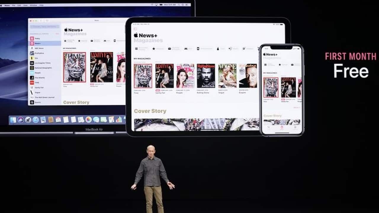 Roger Rosner, Apple vice president of apps, speaks at the launch