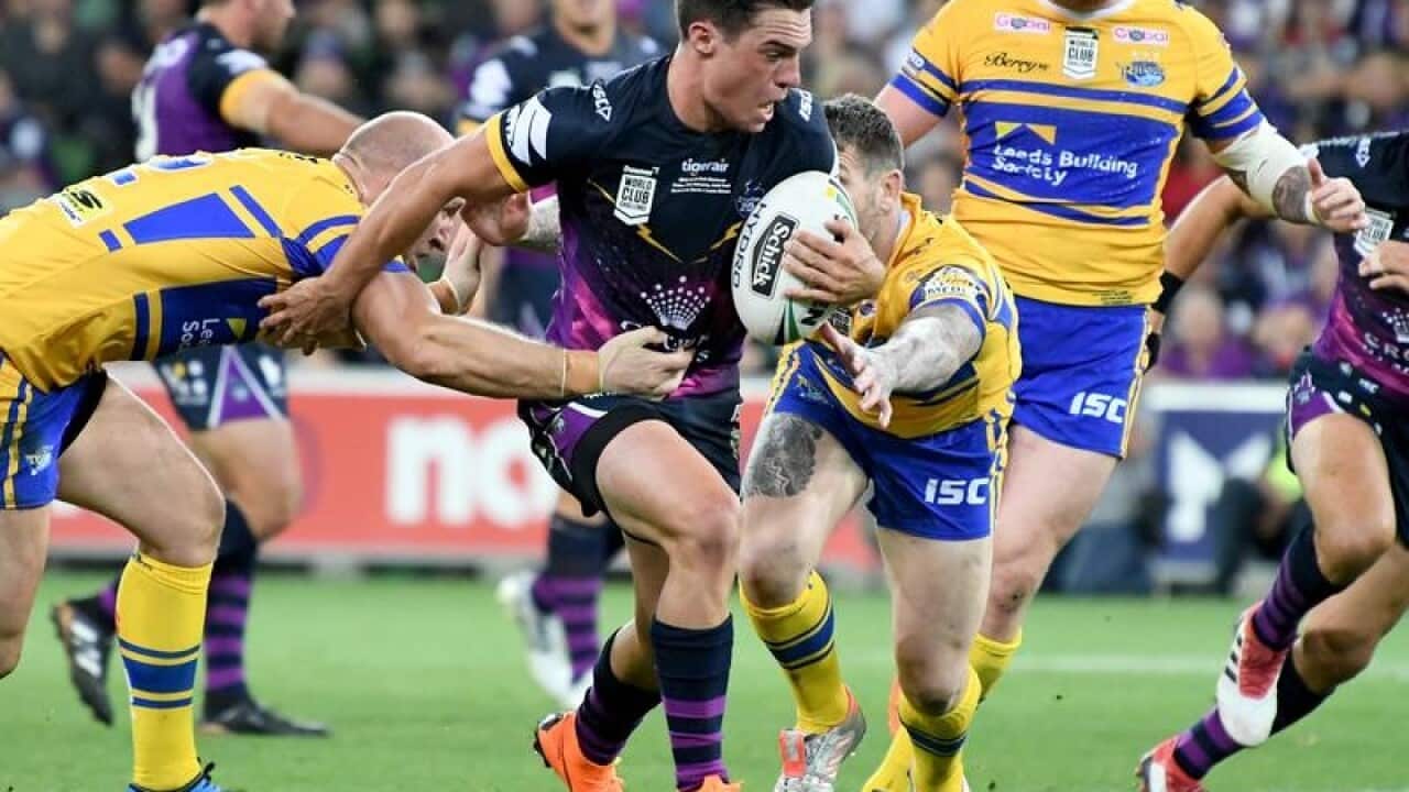File image of NRL player Brodie Croft in action for Melbourne Storm.