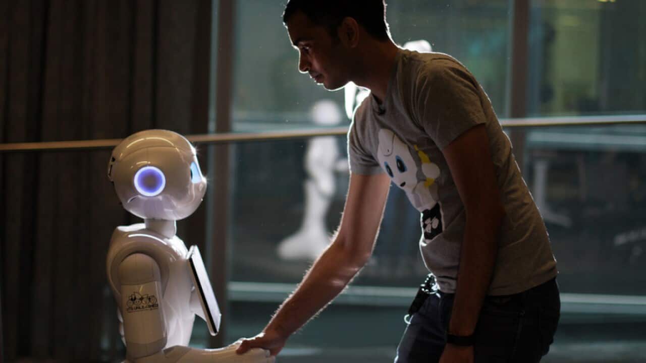 Chand Goude and the robot