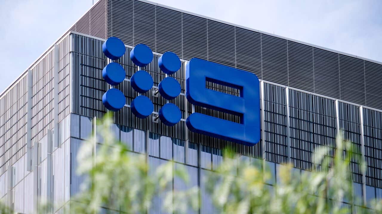 A Nine Network logo is seen at their offices in Melbourne.