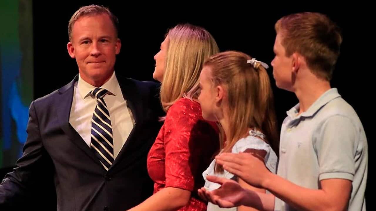 Tasmanian Premier Will Hodgman with his family