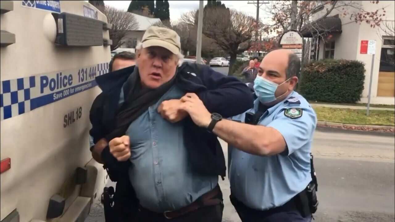 The Organic Store Bowral shared a video of arrests at the store on Thursday.