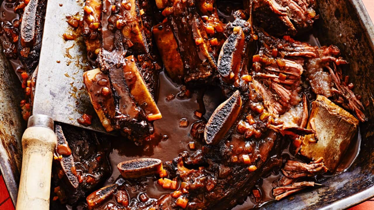 Asado in black sauce with chocolate