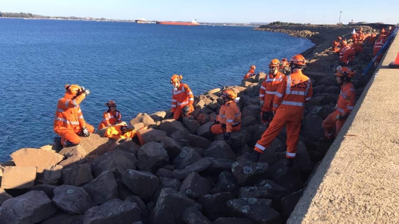 Teddy Haryjanto participating in a team training PIARO (Participation In A Rescue Operation), Port Botany 2018..