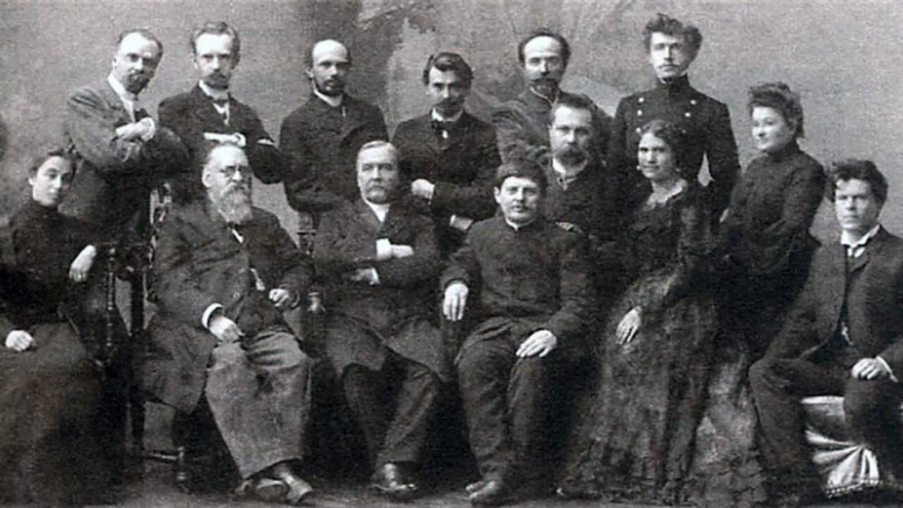 Mykola Lysenko among the Ukrainian civic leaders in Kharkiv.