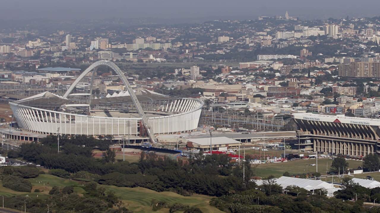 An aerial view of Durban, South Africa