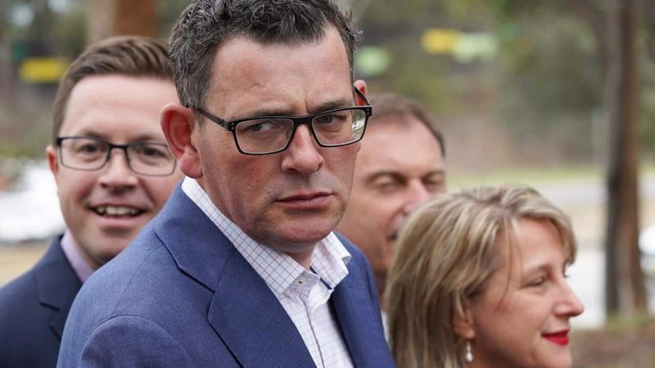 Victorian Premier Daniel Andrews with MPs