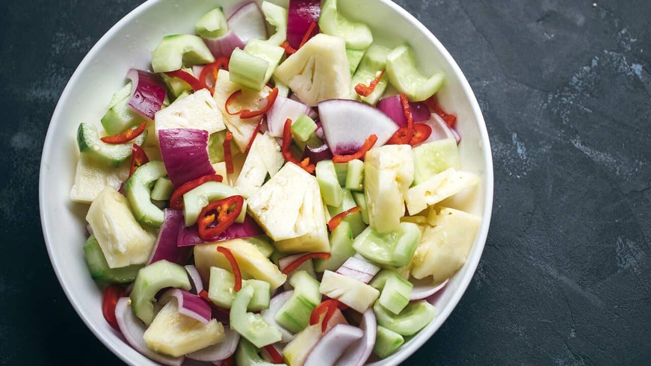 Cucumber and pineapple salad