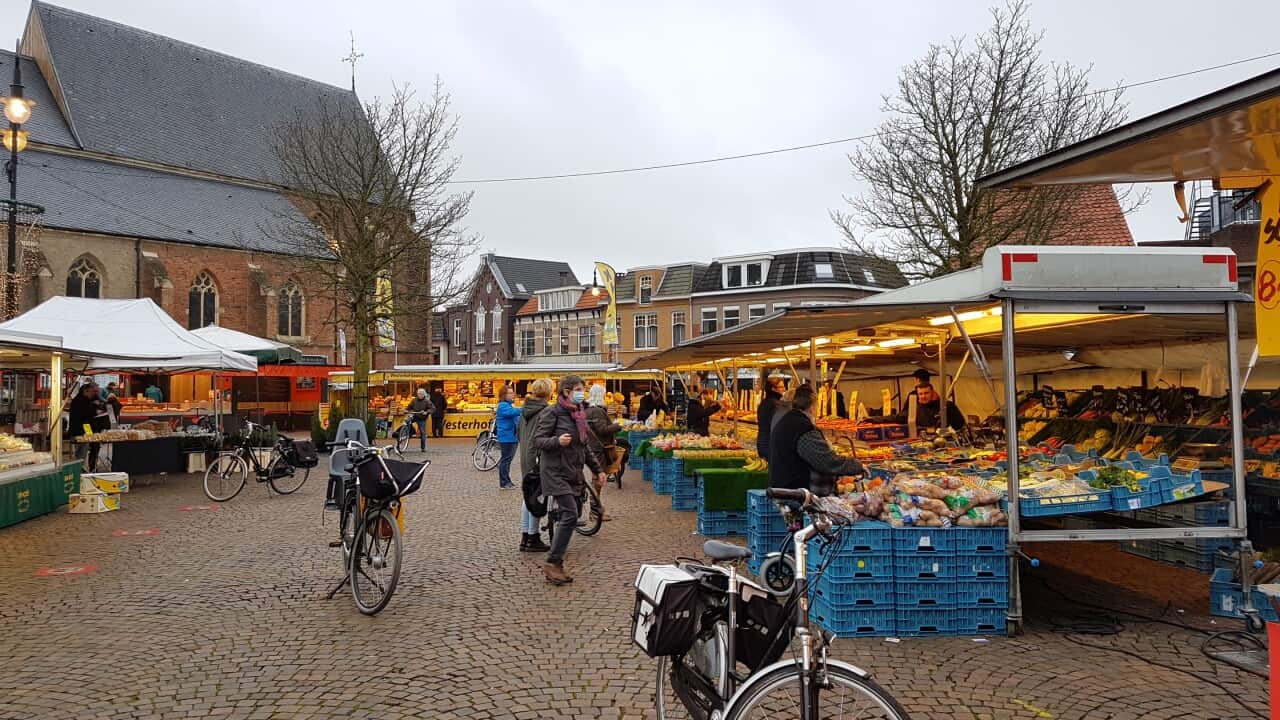 Rustige markt in Coronatijd