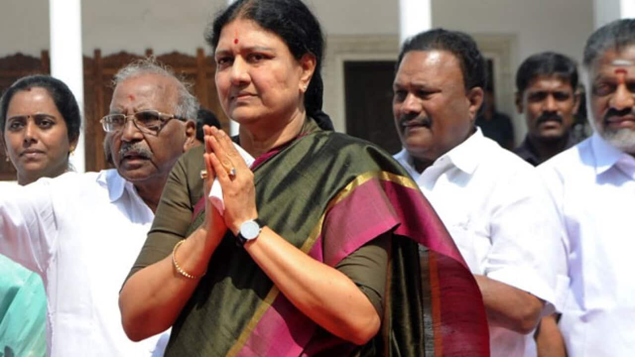 Sasikala convicted of corruption, jailed for 4 years.