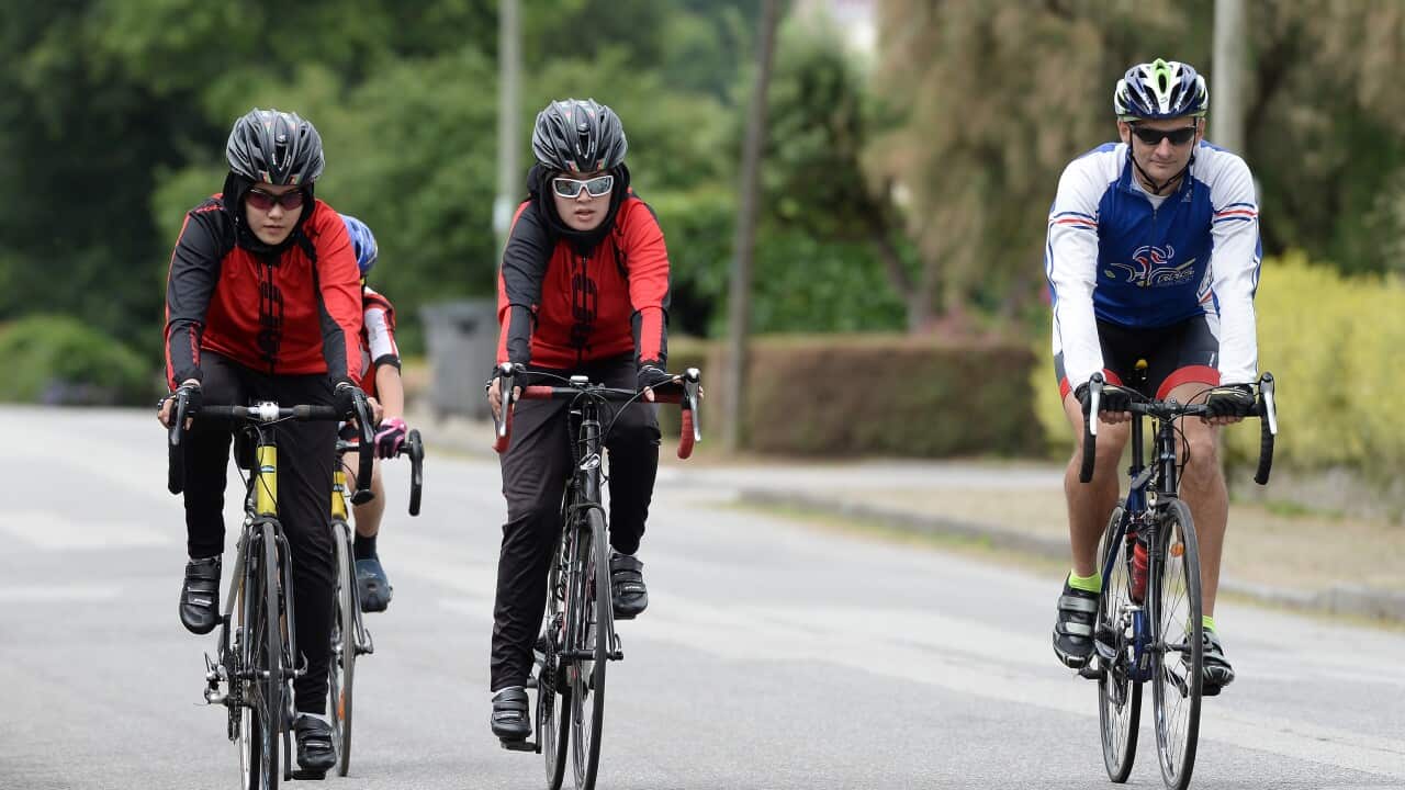 Afghan cyclists train