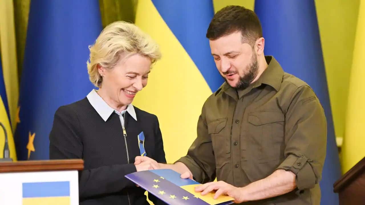 Ukrainian President Volodymyr Zelenskyy says his country's future is in the European Union.