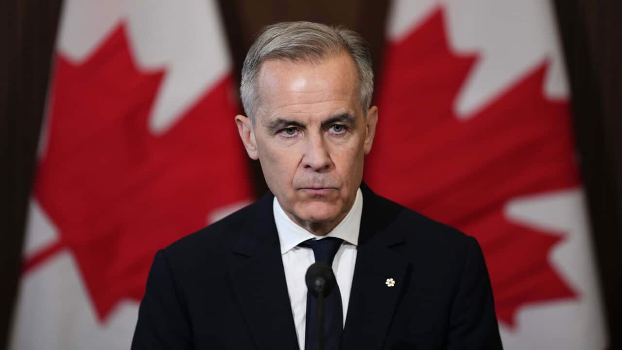 Canadian Prime Minister Mark Carney speaks during a news conference about tariffs on Parliament Hill, in Ottawa, Thursday, April 3, 2025.