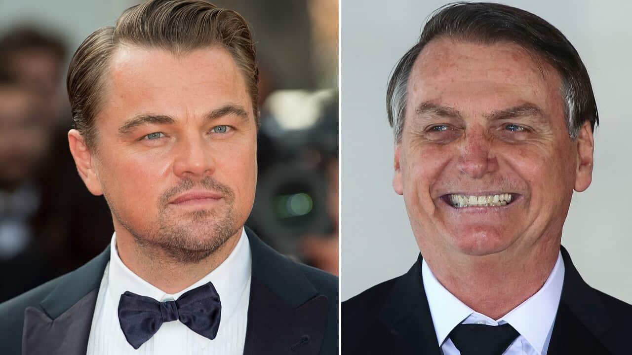 Leonardo DiCaprio and Jair Bolsonaro.