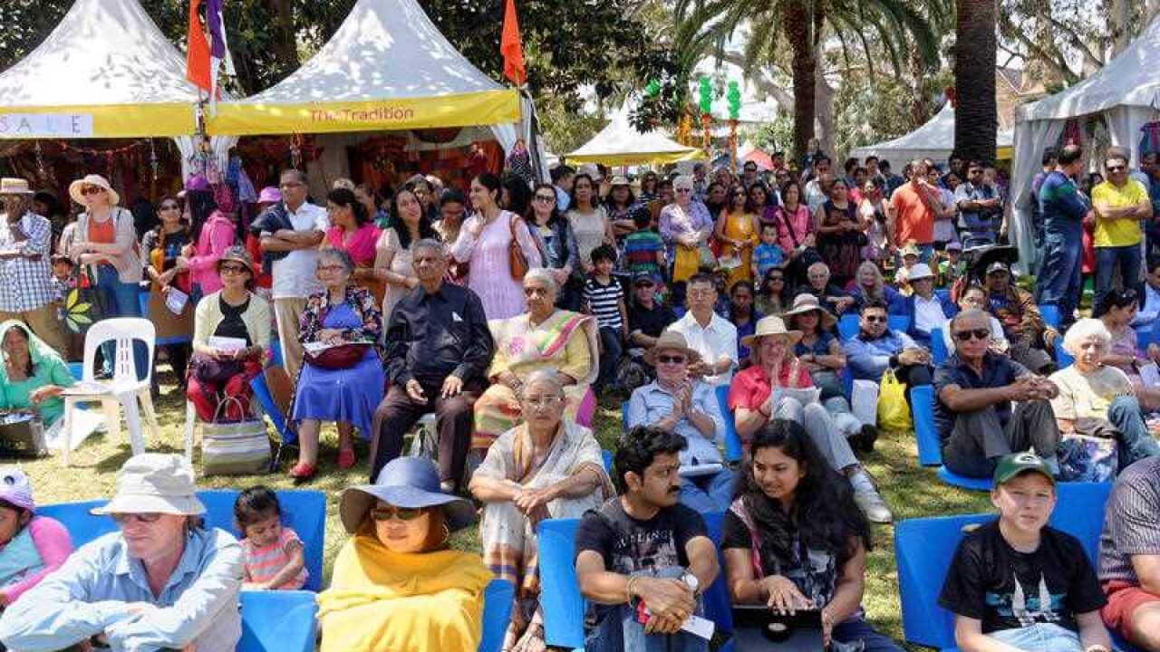 Crowds attend festivities at Prince Alfred Square, Parramatta during the second day of Parramasala festival on October 24, 2015
