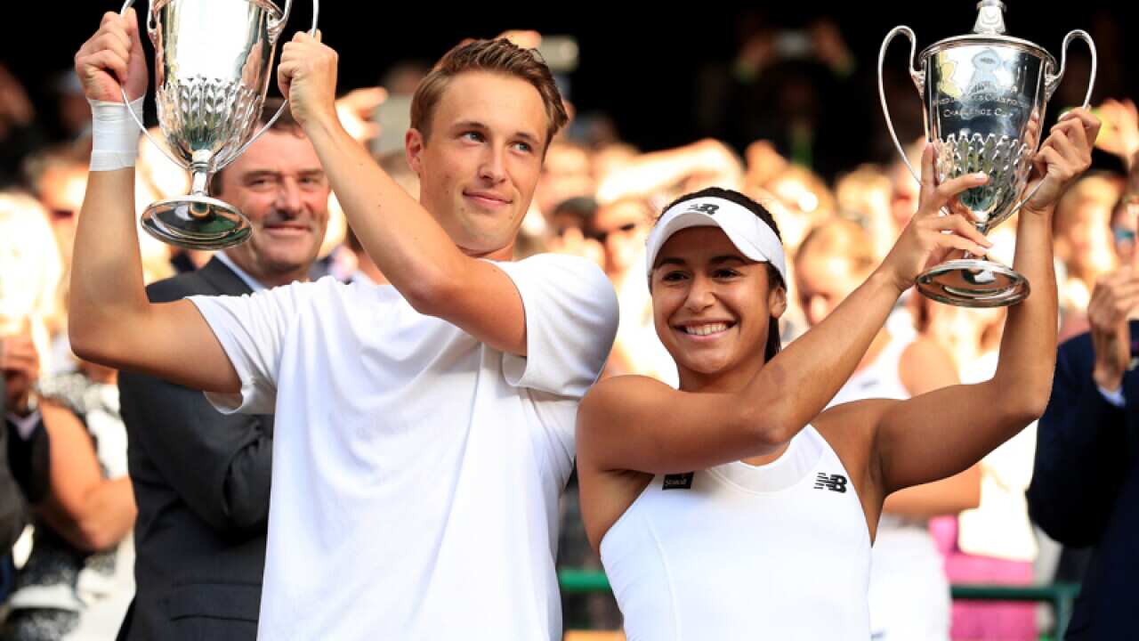 Heather Watson and partner Henri Kontinen