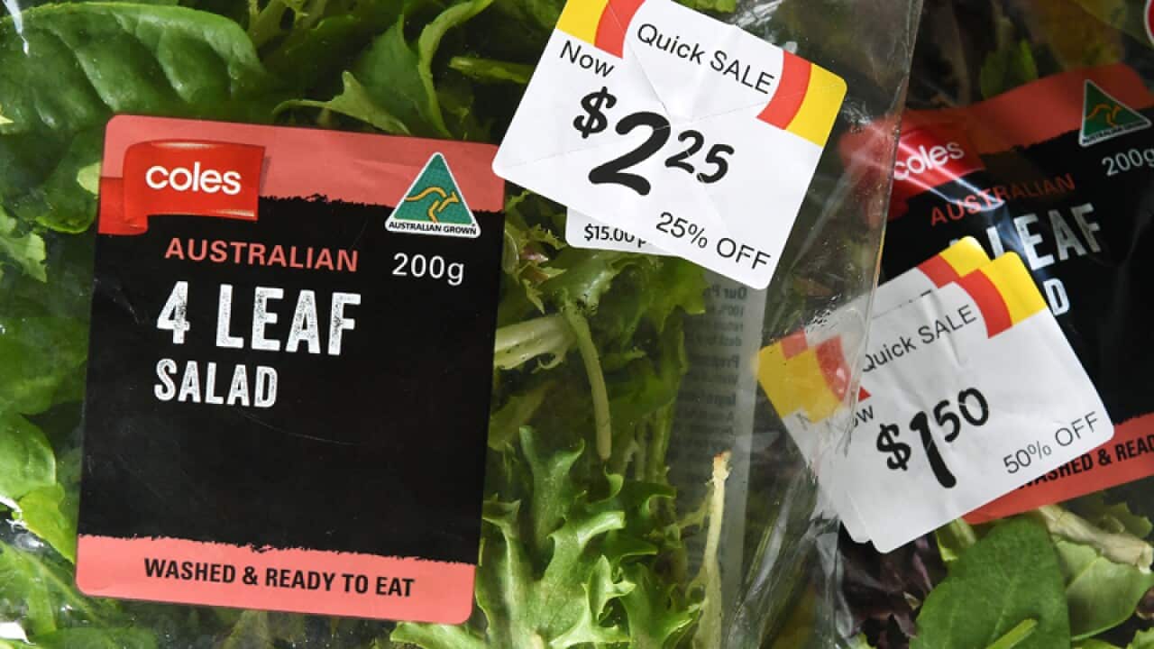 Bags of pre-packed Four Leaf lettuce