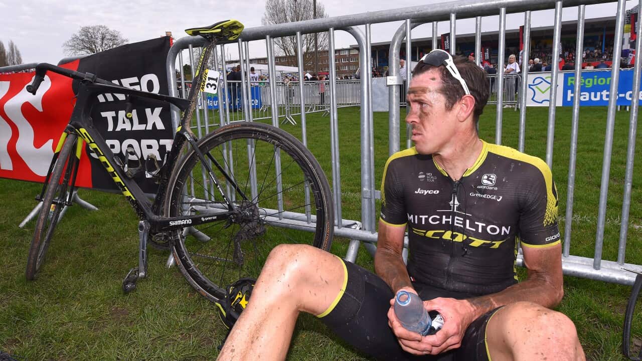 Mathew Hayman after the 2018 Paris Roubaix on April 8, 2018 in Roubaix, France. (Photo by Tim de Waele/Getty Images)