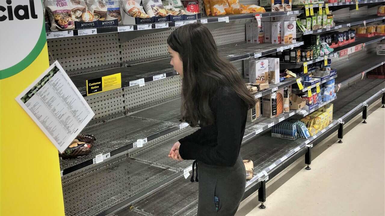 empty supermarket shelves