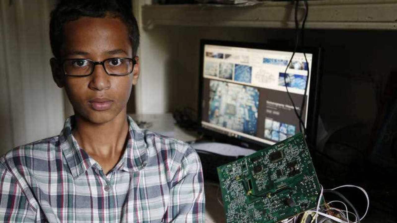 Irving MacArthur High School student Ahmed Mohamed, 14, poses for a photo at his home in Irving, Texas on Tuesday, Sept. 15, 2015. (AP)