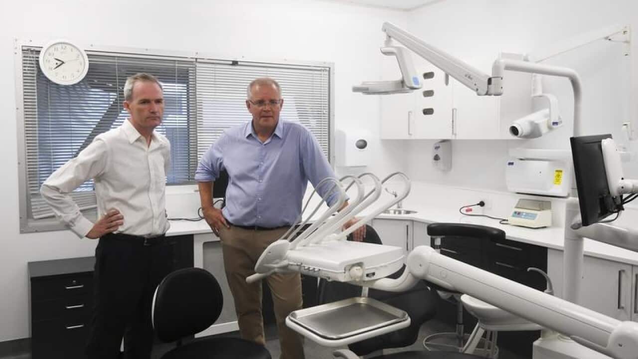 Scott Morrison and Immigration Minister David Coleman on Christmas Is.