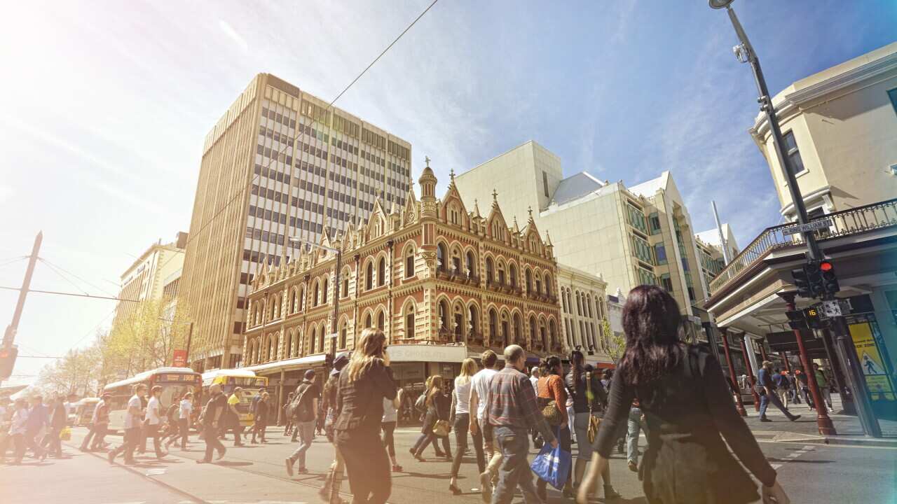 Adelaide city centre bustling with people