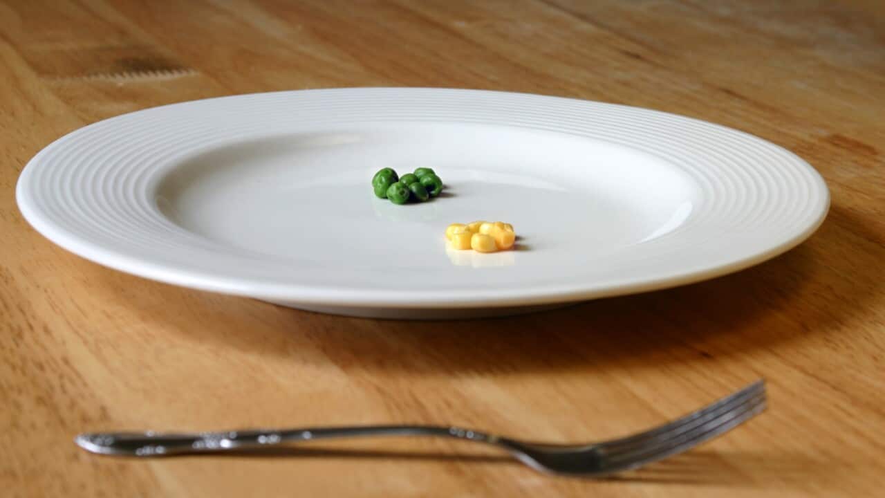 Too little peas and corn to eat.