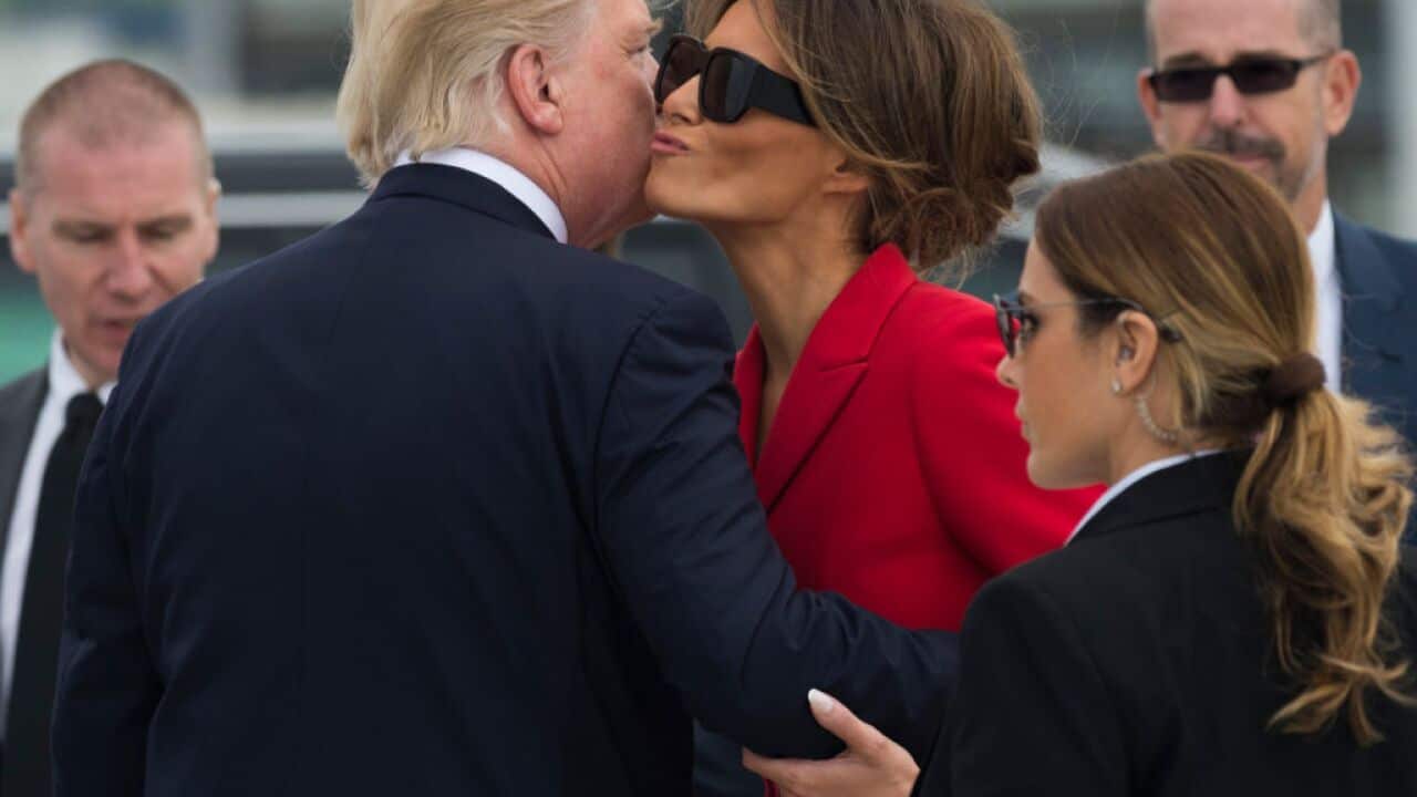 US President Donald Trump and first lady Melania Trump