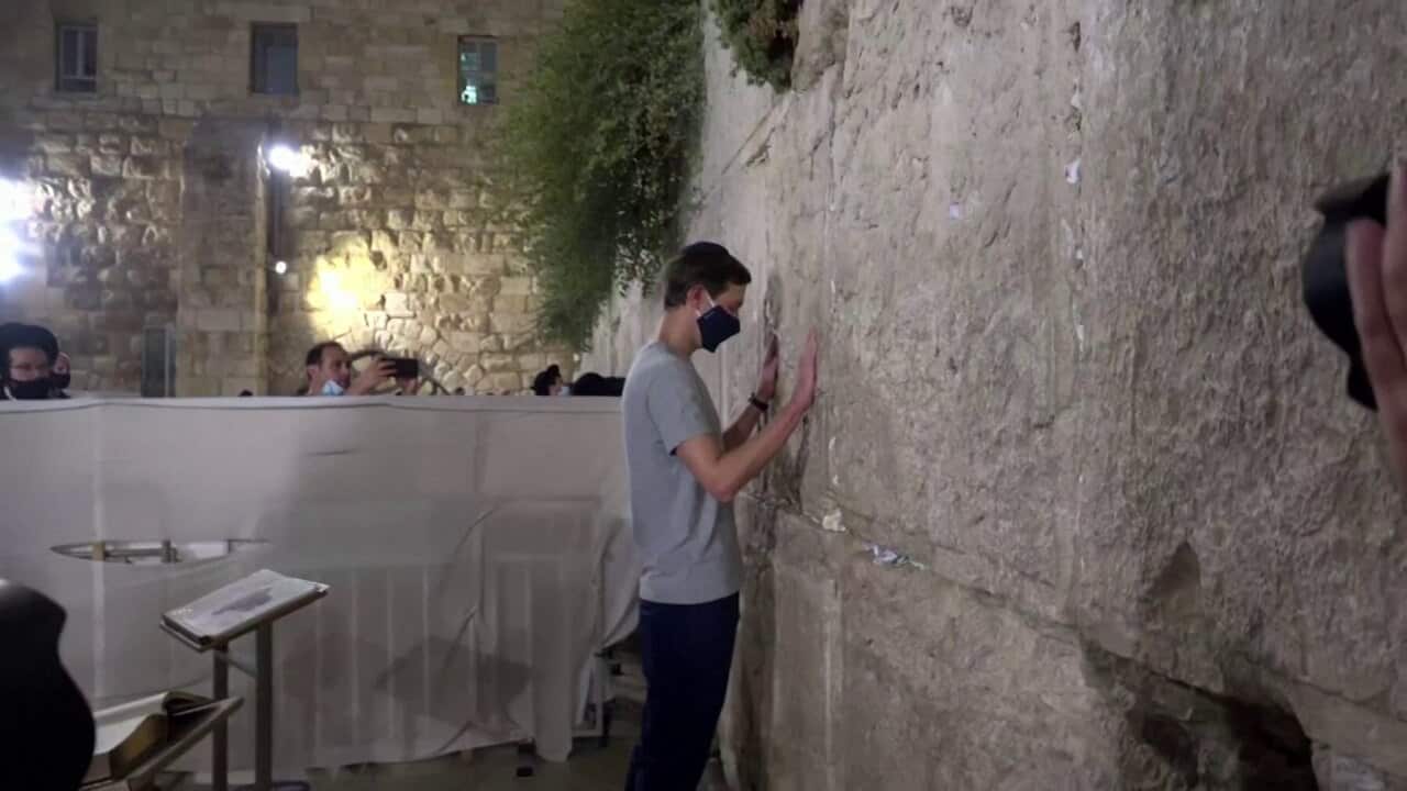 Jared Kushner praying at the Western Wall in Jerusalem