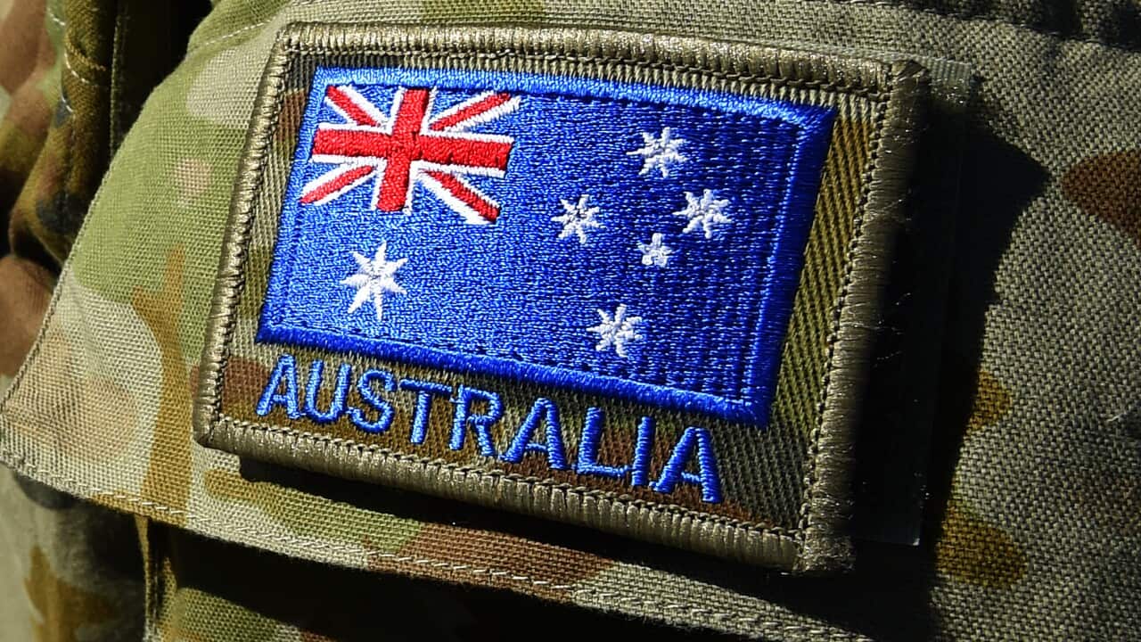 The Australian flag is seen on an Australian Defence Force (ADF) uniform.