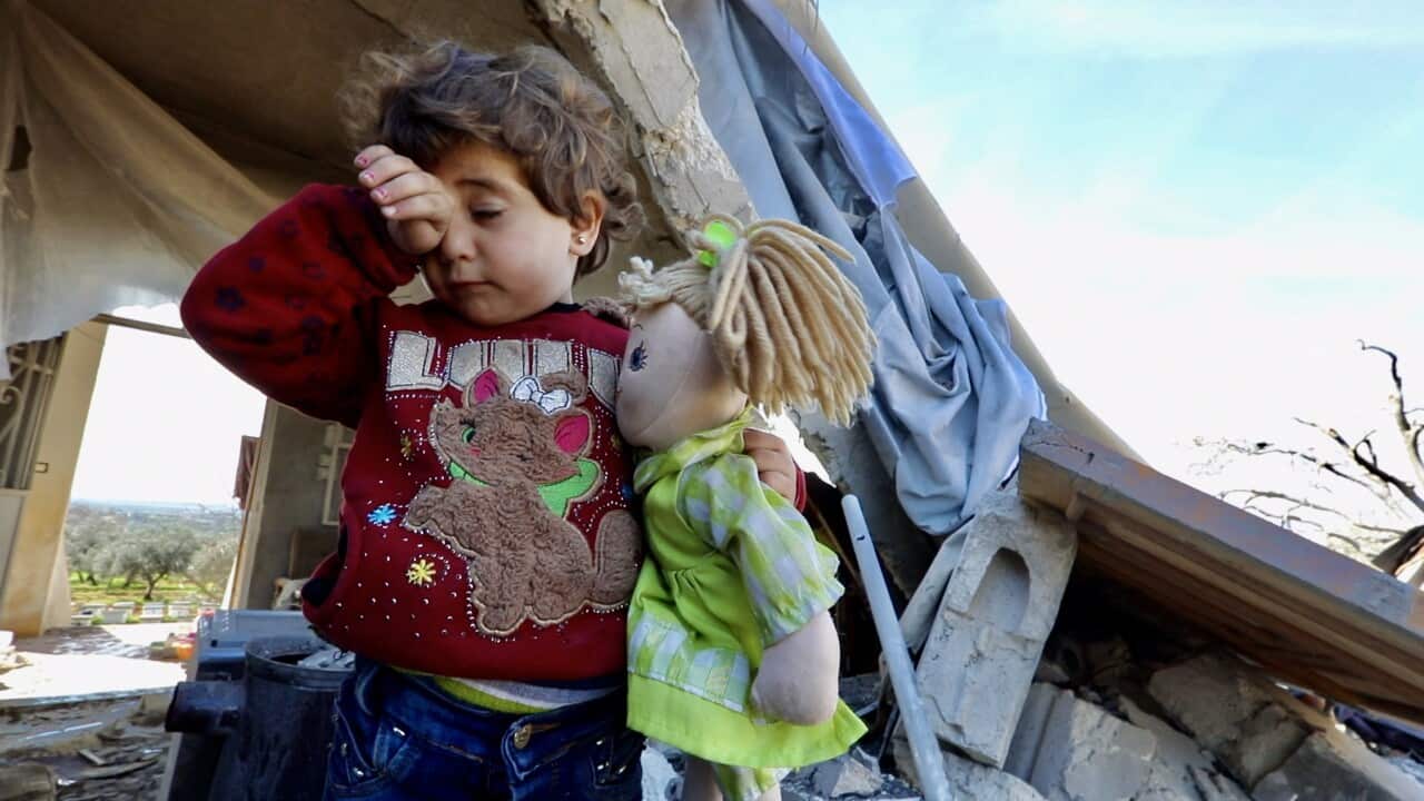 Russian jets targeted civilians who took refuge in a poultry farm in Maarrat Misrin, a town in Idlib province, Syria on March 05, 2020. Russia carried out airstrikes in the de-escalation zone in Idlib, Syria, killing at least 16 civilians. Photo by Depo P