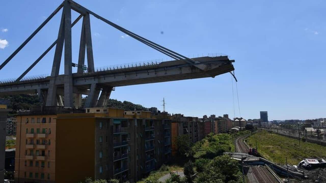 The Morandi highway bridge in Genoa