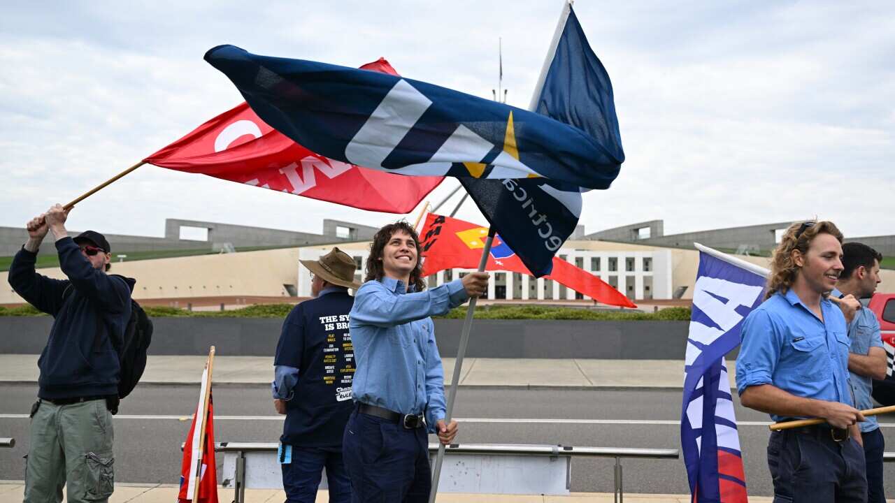 PARLIAMENT HOUSE ELECTRICIANS PROTEST