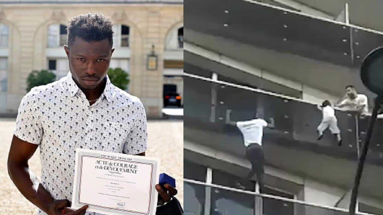 Mamoudou Gassama won widespread praise after climbing the outside of the building to save the four-year-old.
