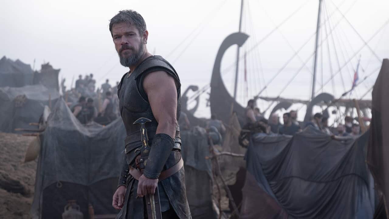 Matt Damon, protagonist of "The Odyssey", in a scene from the film.