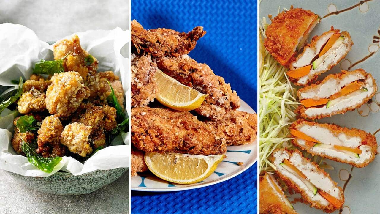 Three types of fried chicken