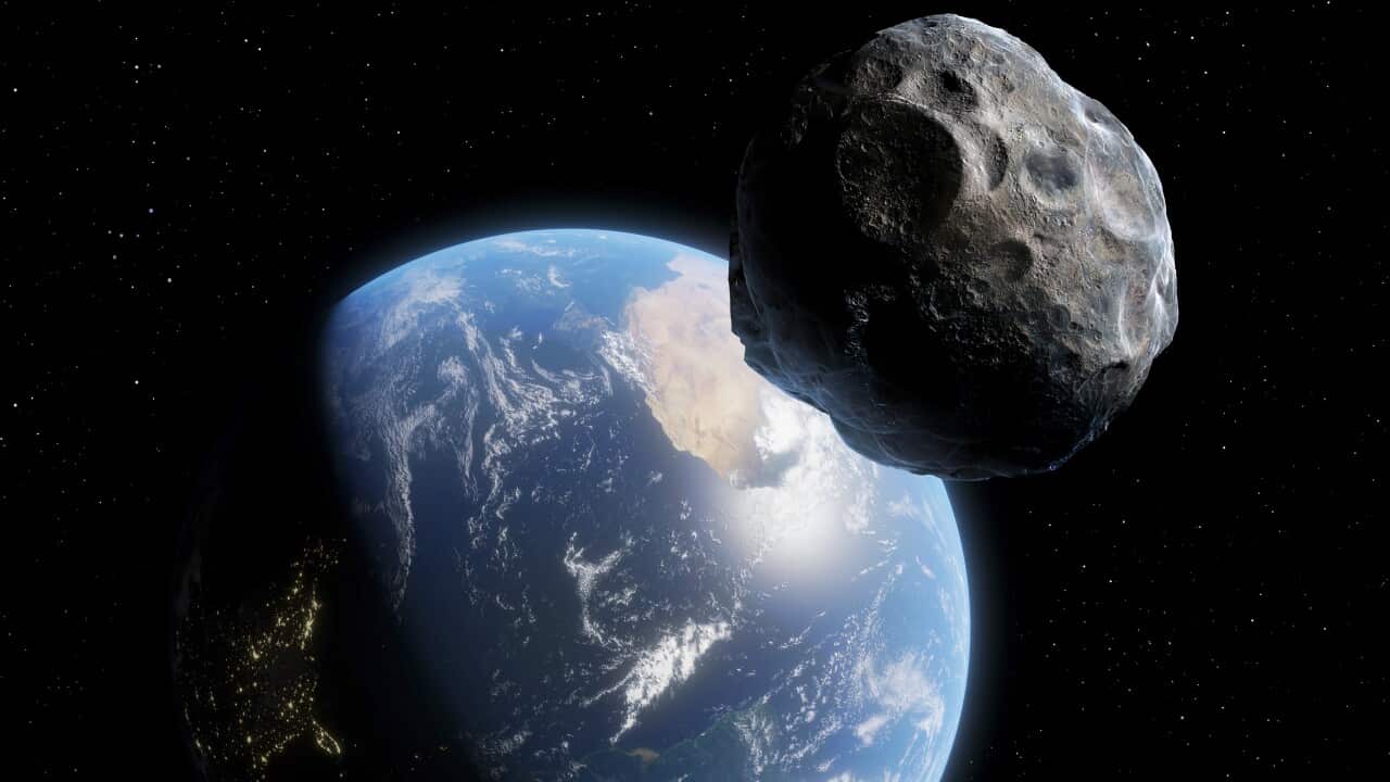 Un asteroide cerca de la Tierra.