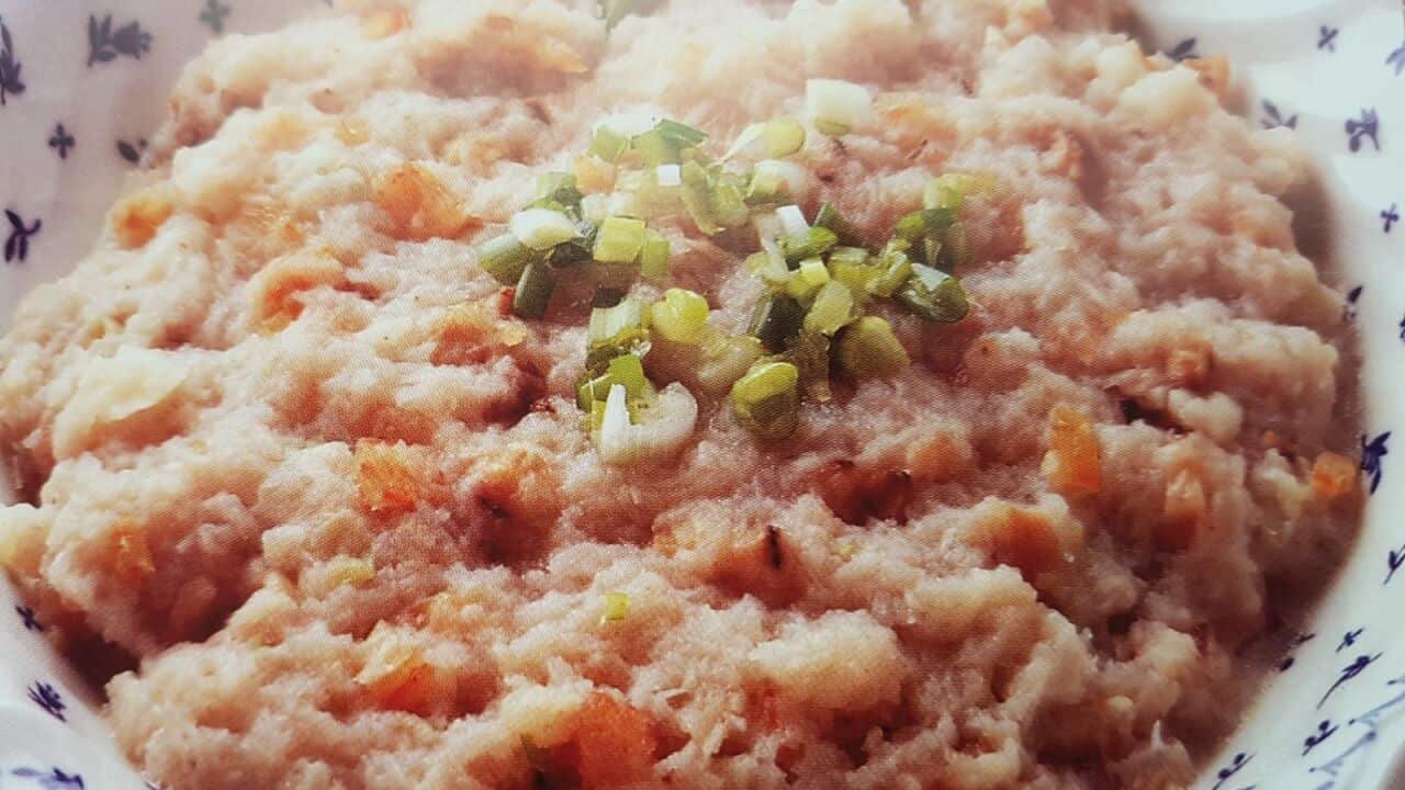 Dried Scallop and Dried Shrimp Steamed with Grated Lotus Root