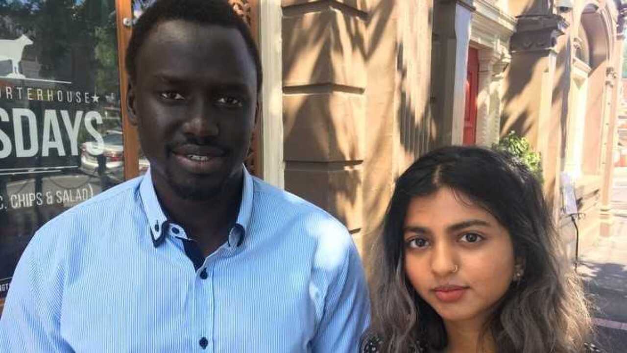 Sudanese-born Deng Maleek and Indian Fijian Sajda Yakub